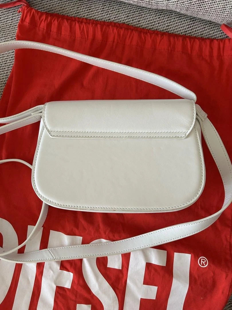 Diesel 1DR White Women's Shoulder Bag with Adjustable Strap & Dust Bag