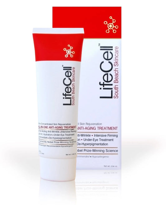 LifeCell South Beach Skincare All-in-One Anti-Aging Treatment Cream 2.54 oz / 75ml Wrinkle Firming Moisturizer