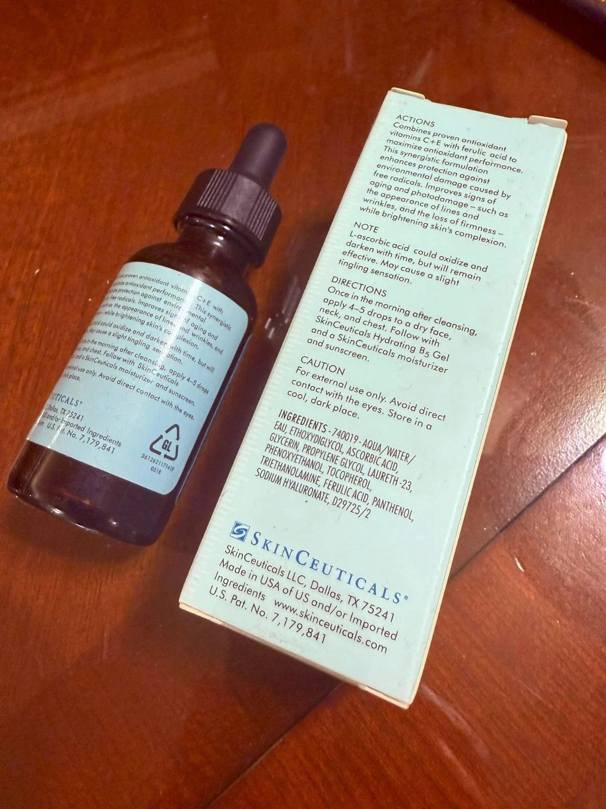 SkinCeuticals C E Ferulic Antioxidant Facial Serum 30ml / 1 fl oz | Vitamin C + E & Ferulic Acid | Brightening Anti-Aging Serum