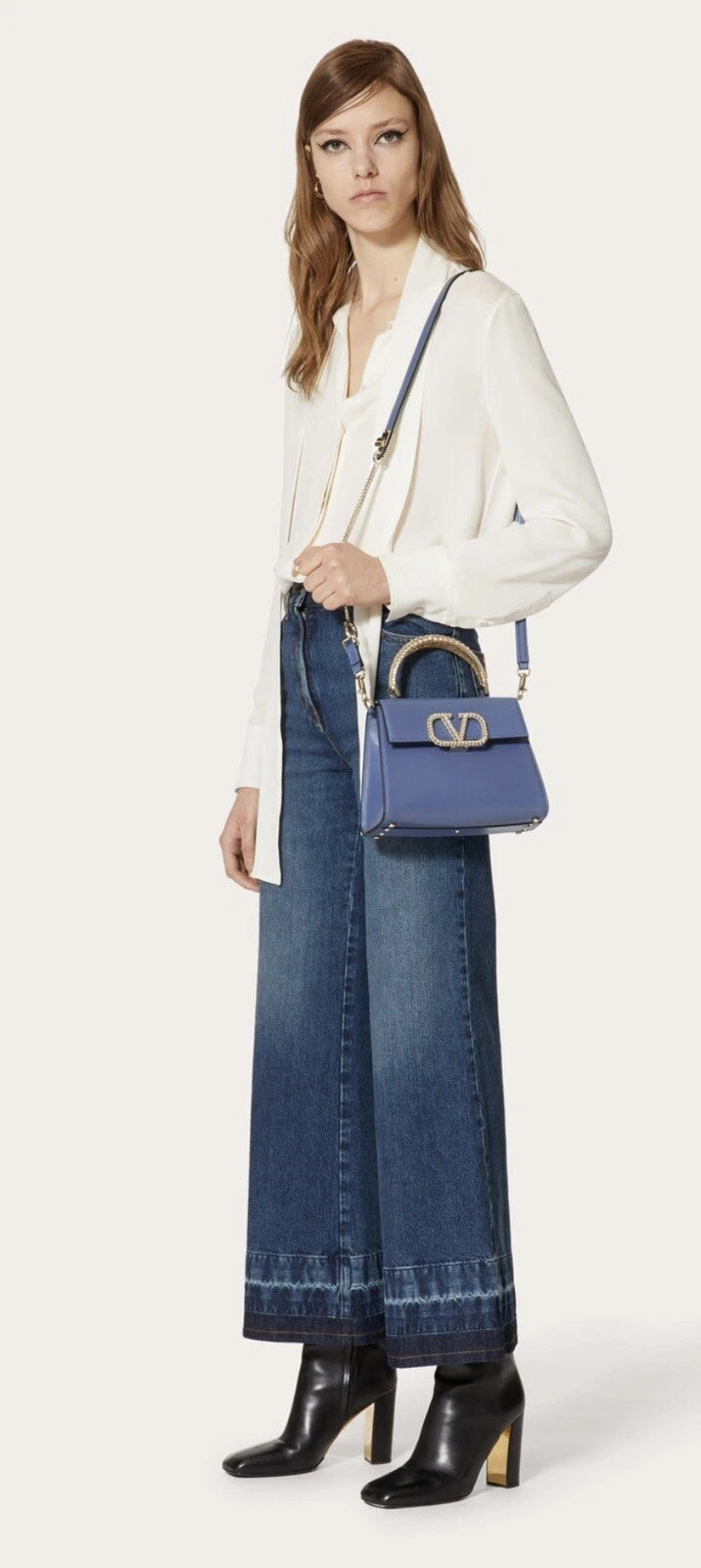 Women's Luxury Top Handle Satchel Bag | PU Leather Crossbody Handbag | Blue