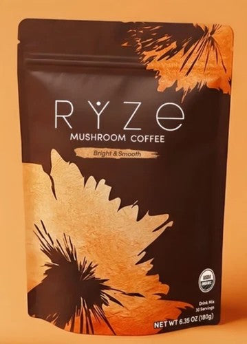 RYZE Mushroom Coffee Bright & Smooth 6.35 oz (180g) Organic Drink Mix